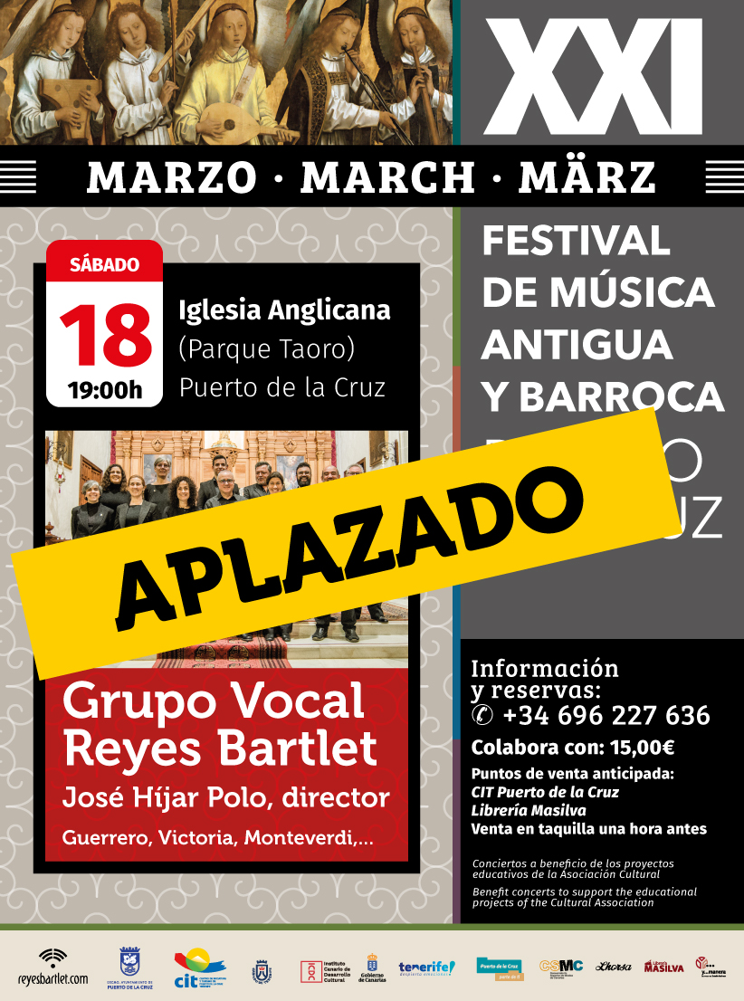 Concierto aplazado · Grupo Vocal Reyes Bartlet (18 de marzo de 2023)