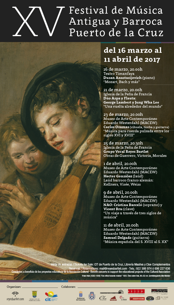 XV EDICIÓN DEL FESTIVAL DE MÚSICA ANTIGUA Y BARROCA: 2017
